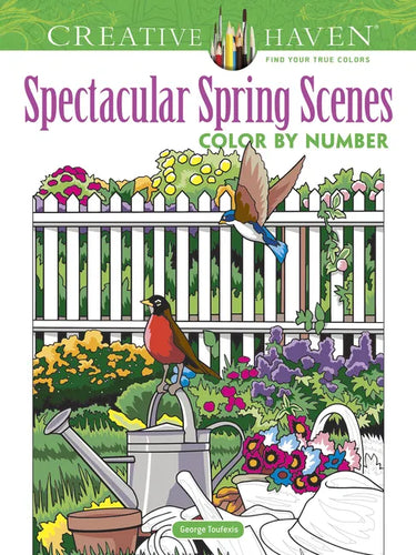 Creative Haven Spectacular Spring Scenes Color by Number - Paperback