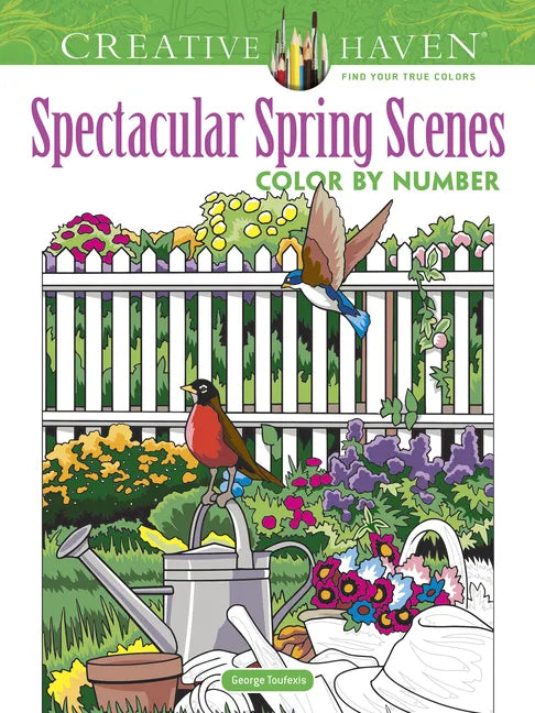 Creative Haven Spectacular Spring Scenes Color by Number - Paperback