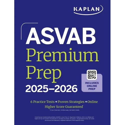 ASVAB Premium Prep 2025-2026: Includes 6 Full Length Practice Tests, 1000+ Practice Questions + Online Access to Interactive Video Lessons and Tutoria - Paperback