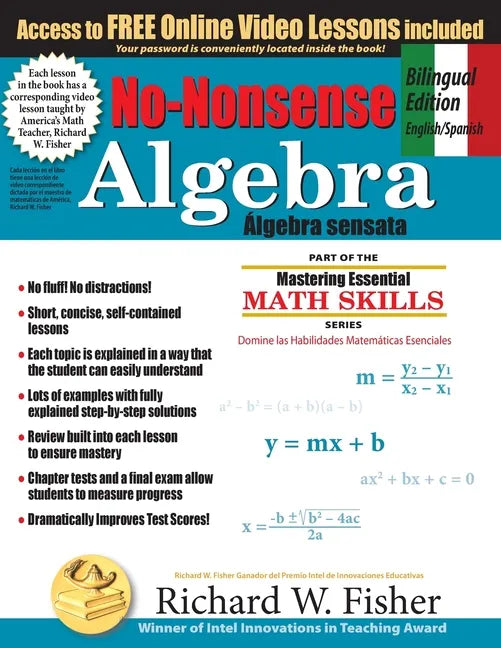 No-Nonsense Algebra, Bilingual Edition (English - Spanish): Master Algebra the Easy Way - Paperback