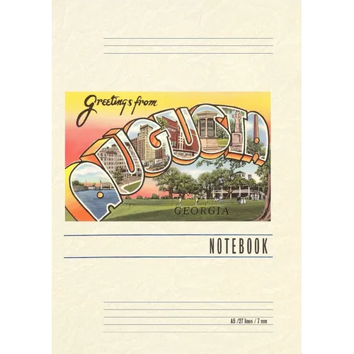 Vintage Lined Notebook Greetings from Augusta - Paperback