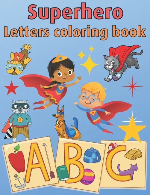 Superhero Letters Coloring Book - Paperback