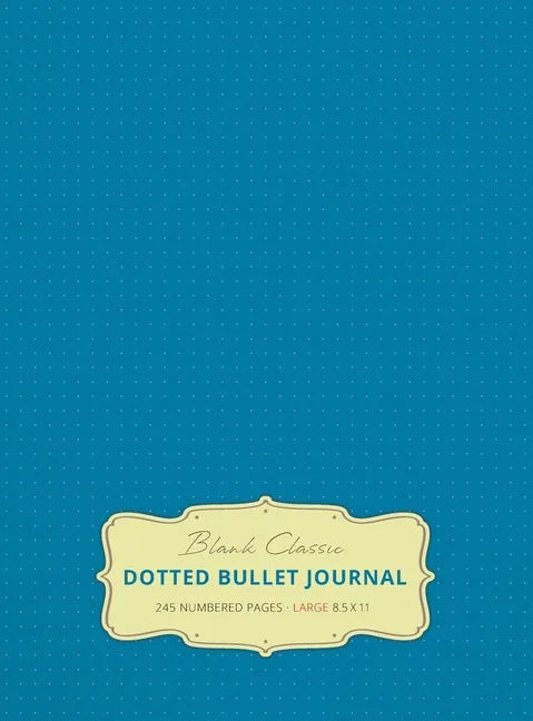 Large 8.5 x 11 Dotted Bullet Journal (Blue #9) Hardcover - 245 Numbered Pages - Hardcover