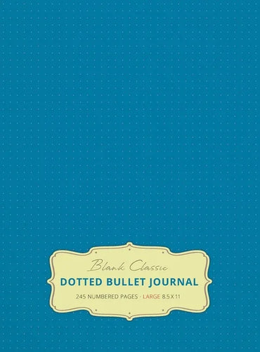 Large 8.5 x 11 Dotted Bullet Journal (Blue #9) Hardcover - 245 Numbered Pages - Hardcover