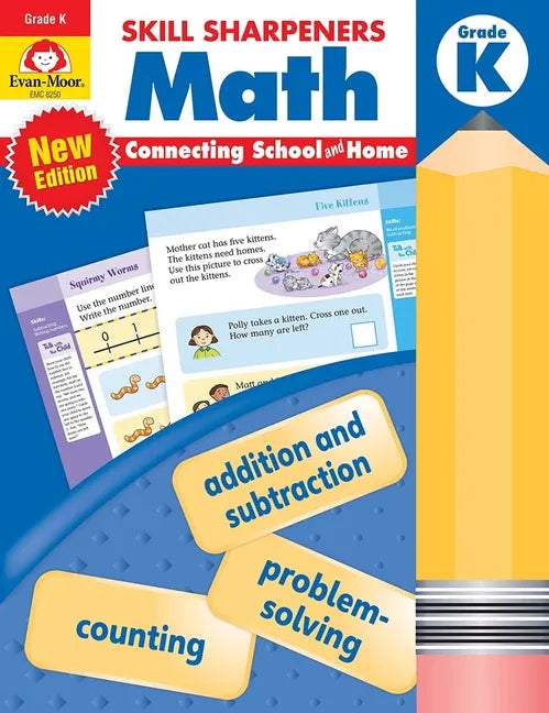 Skill Sharpeners: Math, Kindergarten Workbook - Paperback