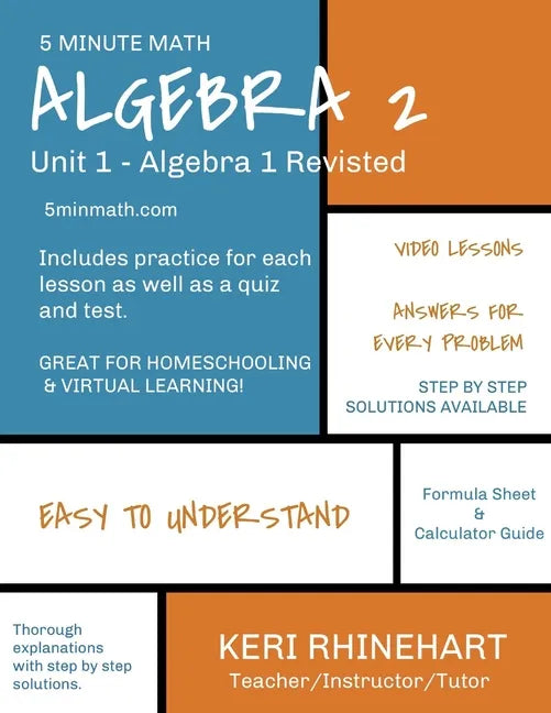 Algebra 2: Unit 1 - Algebra 1 Revisited: 5 Minute Math - Paperback