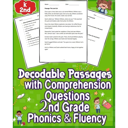 Decodable Passages Questions k - 2nd Grade with Comprehension Phonics & Fluency: Enhance 2nd-grade reading with engaging phonics passages and comprehe - Paperback