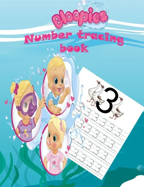 Bloopies number tracing book: Preschool, Pre K, Ages 3-5, number print handwriting book, Trace numbers With Bloopies, Workbook For Kids, girl and bo - Paperback