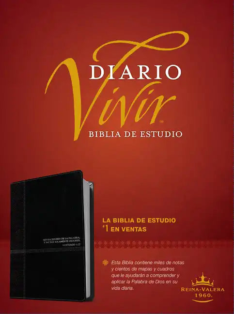 Biblia de Estudio del Diario Vivir Rvr60, Duotono - Imitation Leather