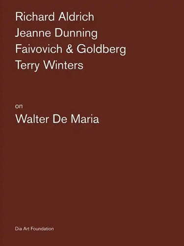 Artists on Walter de Maria - Paperback