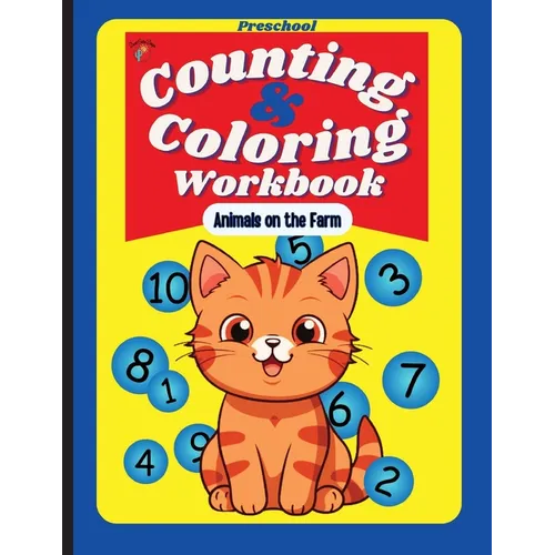Preschool Counting and Coloring Workbook - Animals on the Farm - Paperback