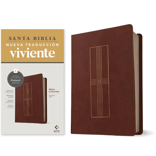 Biblia Ultrafina Ntv, Con Filament (Sentipiel, Café, Letra Roja) - Imitation Leather