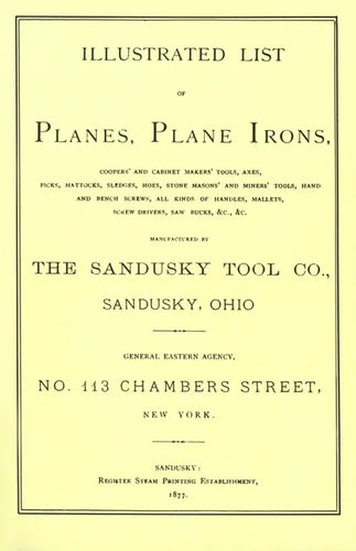 Sandusky Tool Co. 1877 Catalog - Paperback