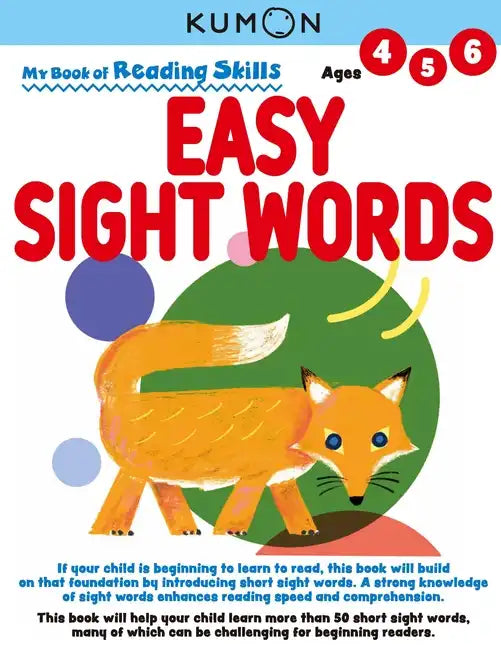 Kumon My Bk of Reading Skills: Easy Sight Words - Paperback