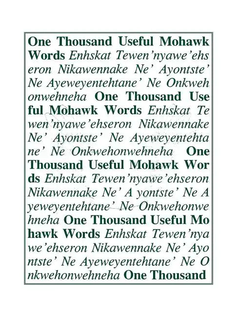 One Thousand Useful Mohawk Words - Paperback