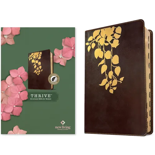 NLT Thrive Devotional Bible for Women (Leatherlike, Cascade Deep Brown, Indexed) - Imitation Leather