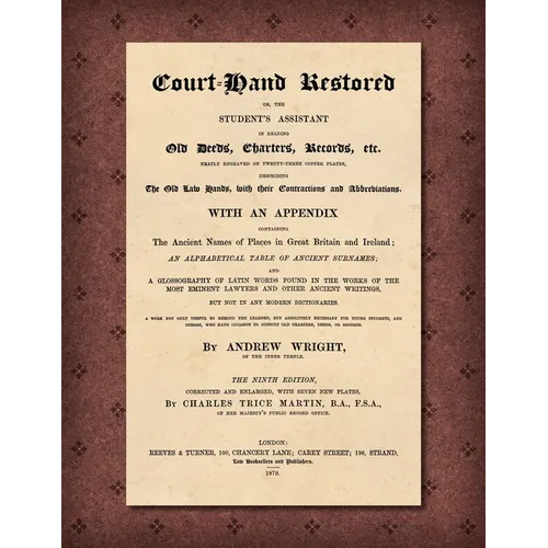 Court-Hand Restored [1879] - Paperback