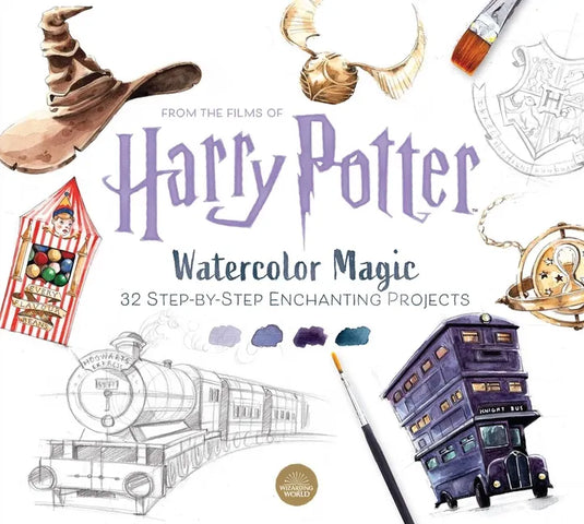 Harry Potter Watercolor Magic: 32 Step-By-Step Enchanting Projects (Harry Potter Crafts, Gifts for Harry Potter Fans) - Paperback