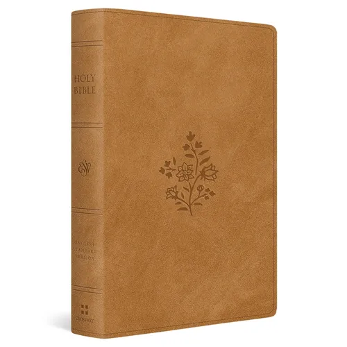 ESV Giant Print Personal Size Bible (Trutone, Nubuck Caramel, Wildflower Design) - Imitation Leather