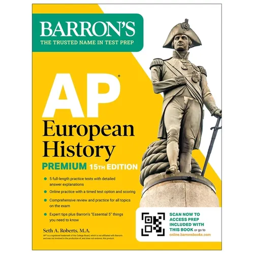 AP European History Premium, Fifteenth Edition: Prep Book with 5 Practice Tests + Comprehensive Review + Online Practice (2027) - Paperback