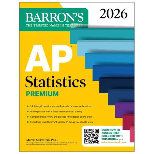 AP Statistics Premium, 2026: Prep Book with 9 Practice Tests + Comprehensive Review + Online Practice - Paperback
