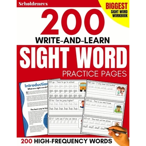 200 Write-and-Learn Sight Word Practice Pages: Learn the Top 200 High-Frequency Words Essential to Reading and Writing Success (Sight Word Books) - Paperback