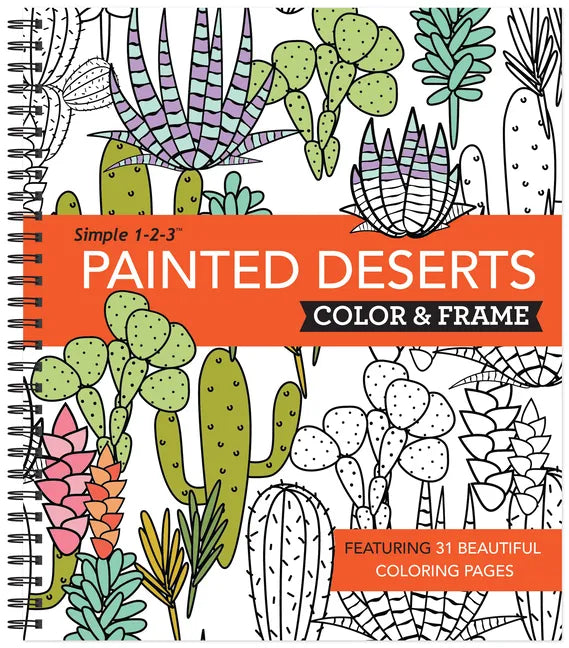 Color & Frame - Painted Deserts (Adult Coloring Book) - Spiral