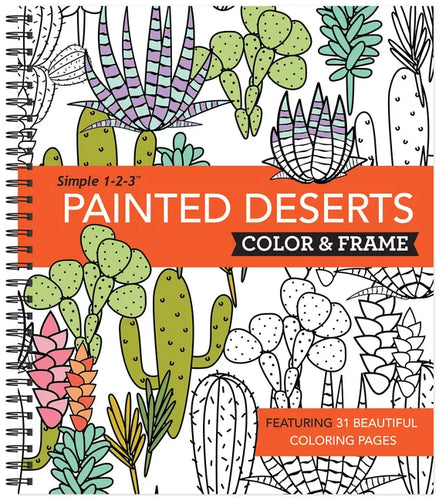 Color & Frame - Painted Deserts (Adult Coloring Book) - Spiral