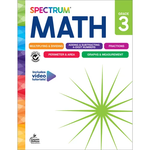 Spectrum Math Workbook, Grade 3 - Paperback