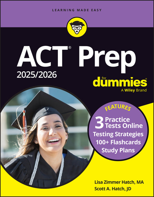 ACT Prep 2025/2026 for Dummies: Book + 3 Practice Tests + 100+ Flashcards Online - Paperback