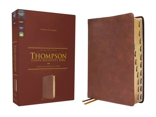 Nkjv, Thompson Chain-Reference Bible, Leathersoft, Brown, Red Letter, Thumb Indexed, Comfort Print - Imitation Leather