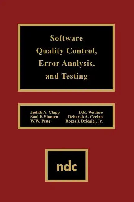 Software Quality Control, Error, Analysis - Hardcover