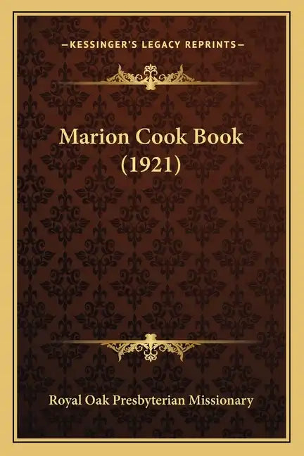 Marion Cook Book (1921) - Paperback