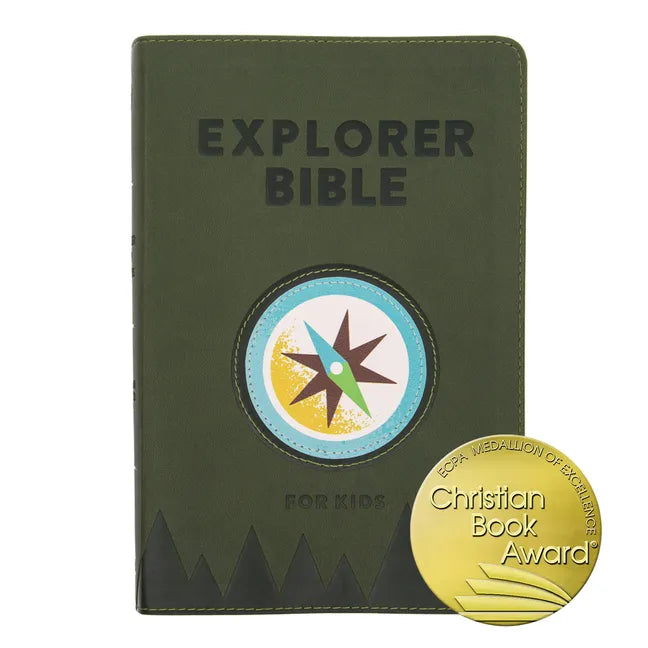 CSB Explorer Bible for Kids, Olive Compass Leathertouch - Imitation Leather