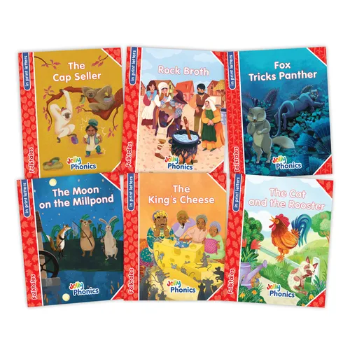 Jolly Phonics Folktales Red Readers (Level 1) Complete Set (1-6): In Print Letters (American English Edition) - Paperback