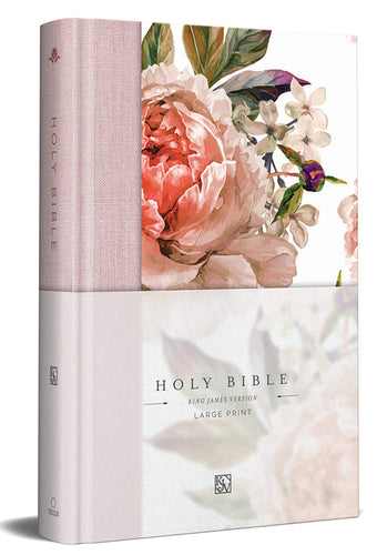 KJV Holy Bible, Large Print Medium Format, Pink Cloth Hardcover W/Ribbon Marker, Red Letter - Hardcover