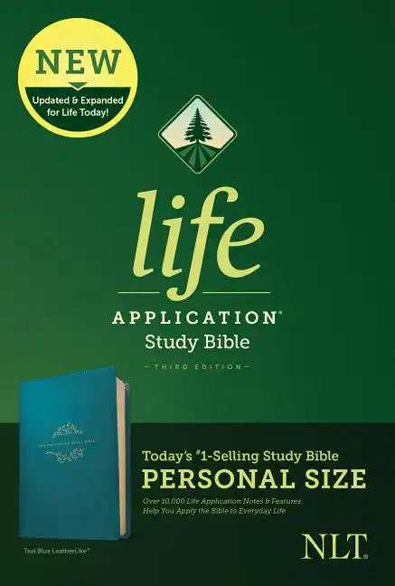 NLT Life Application Study Bible, Third Edition, Personal Size (Leatherlike, Teal Blue) - Imitation Leather