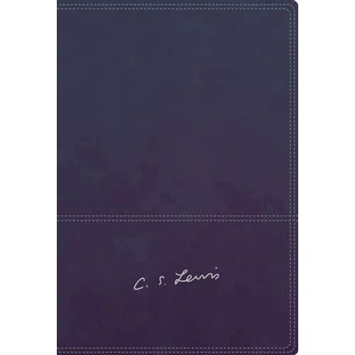 Rvr, Biblia Reflexiones de C. S. Lewis, Interior a DOS Colores, Leathersoft, Azul Marino, Comfort Print - Leather