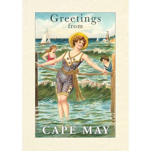 Vintage Lined Notebook Greetings from Cape May, New Jersey