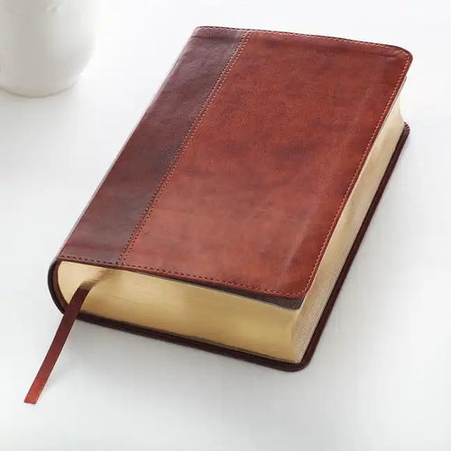 KJV Giant Print Lux-Leather 2-Tone Brown - Imitation Leather