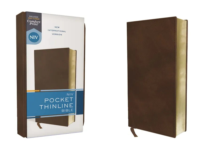 Niv, Pocket Thinline Bible, Leathersoft, Brown, Red Letter, Comfort Print - Imitation Leather
