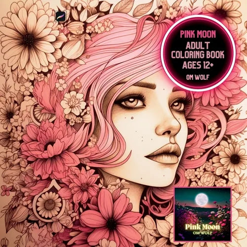 Pink Moon Adult Coloring Book - Paperback