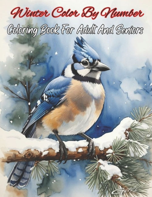 Winter Color By Number Coloring Book For Adult And Seniors: Large Print Color By Numbers of Winter Scenes Christmas For Adults - Paperback