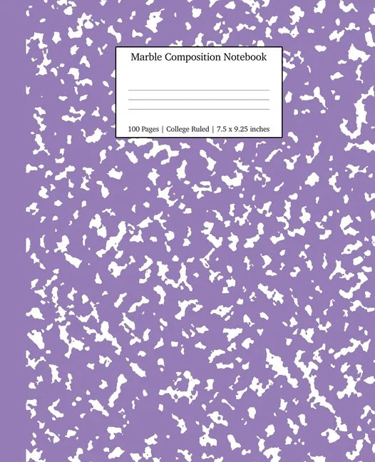 Marble Composition Notebook College Ruled: Lavender Marble Notebooks, School Supplies, Notebooks for School - Paperback