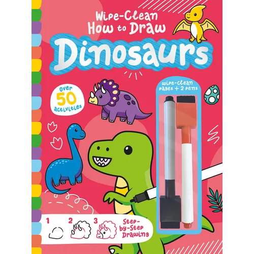 Wipe-Clean How to Draw Dinosaurs - Hardcover