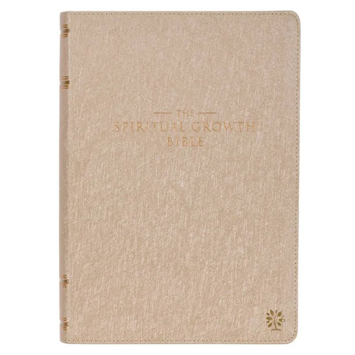 The Spiritual Growth Bible, Study Bible, NLT - New Living Translation Holy Bible, Faux Leather, Pearlescent Taupe - Leather