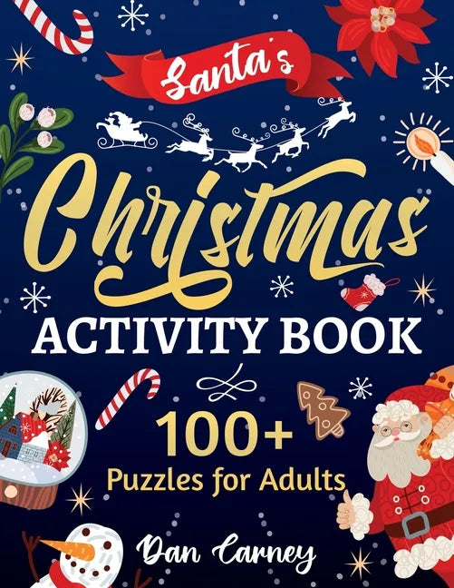 Santa's Christmas Activity Book: 100+ Puzzles for Adults - Paperback
