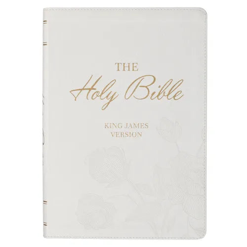 KJV Bible Super Giant Print Faux Leather White - Leather