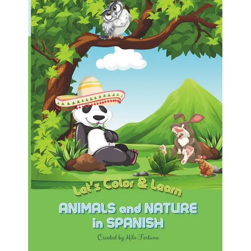 Animals and Nature in Spanish Coloring Book - Paperback