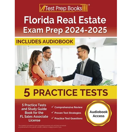 Florida Real Estate Exam Prep 2025-2026: 5 Practice Tests and Study Guide Book for the FL Sales Associate License [Audiobook Access] - Paperback